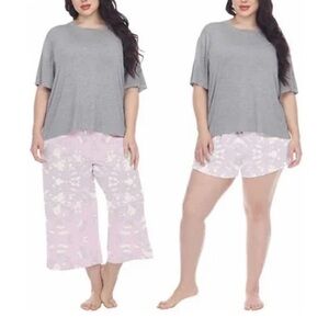 Honeydew Intimates Gray and Pink Pajama Set